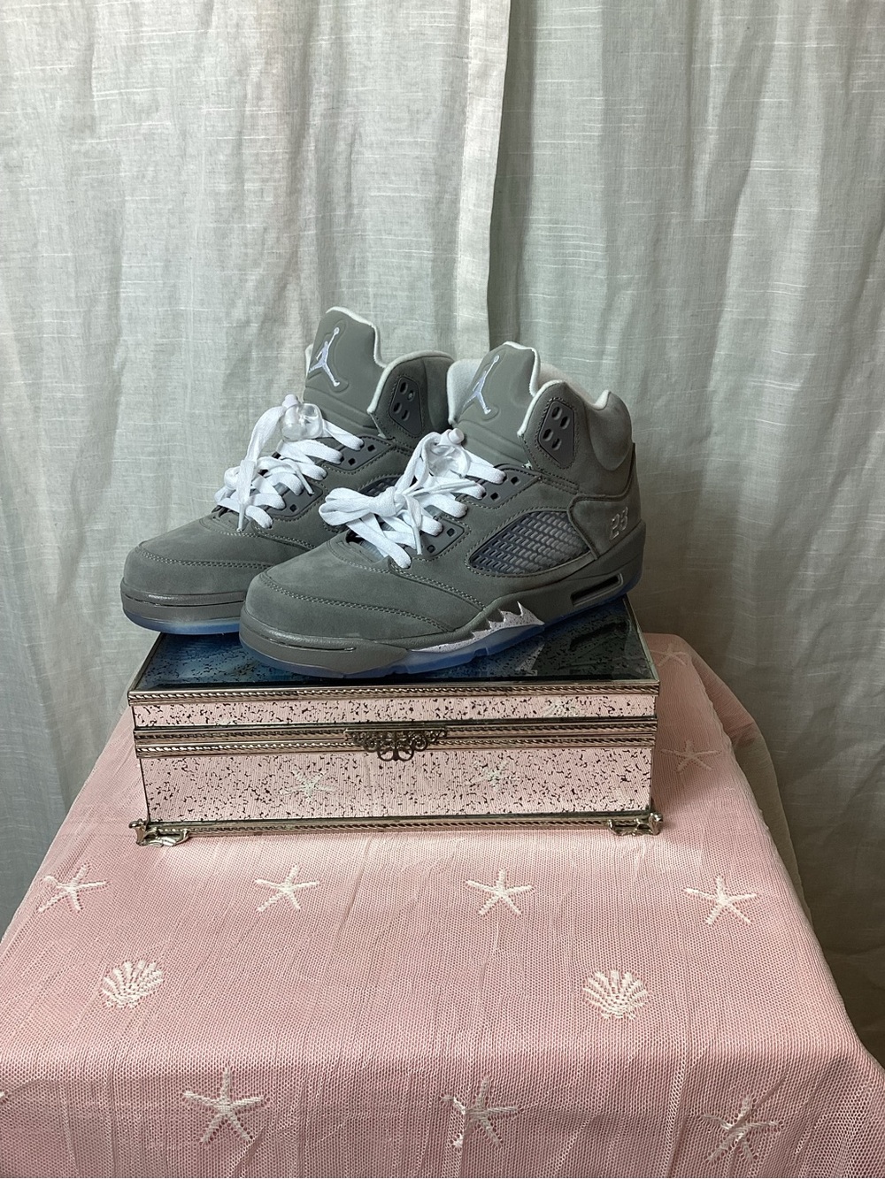 Air Jordan 5 Retro “Wolf Grey” Sneakers; Size: 8